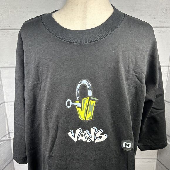 Vans Off The Wall Men's T Shirt Tee Short Sleeve SS Loose Fit Black Size Medium - Picture 2 of 14